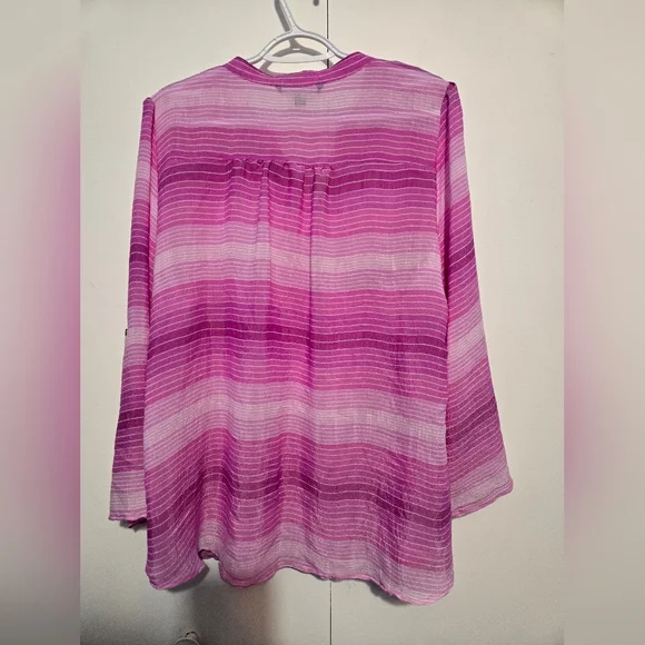 Zac & Rachel Striped Pink Blouse - Picture 6 of 6